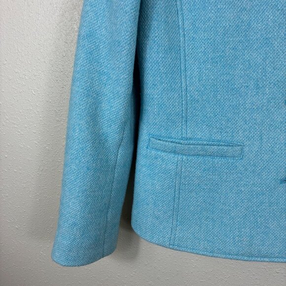 Talbots Wool Band-Collar Jacket Sky Blue Size 10 Casual Old money - Picture 4 of 8